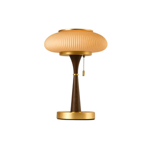 Ribbed Amber Glass Lamp