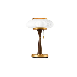 Ribbed Amber Glass Lamp