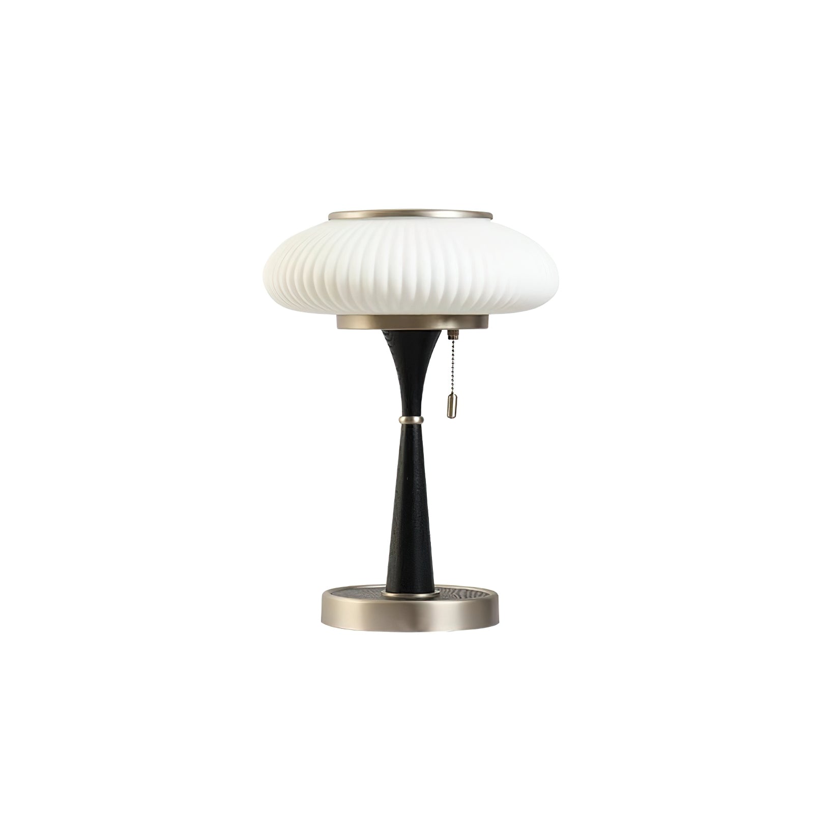 Ribbed Amber Glass Lamp