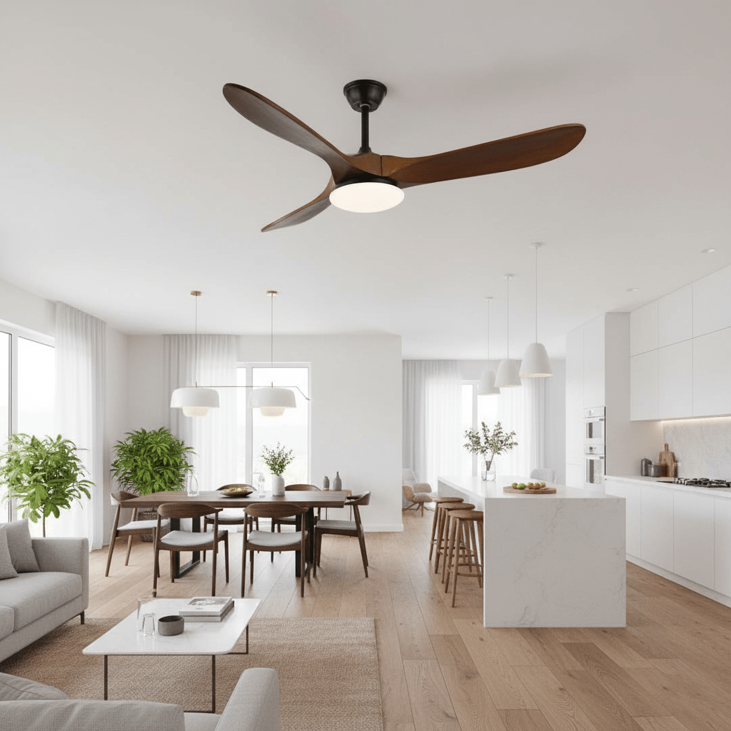 Curved Wood Fan Light