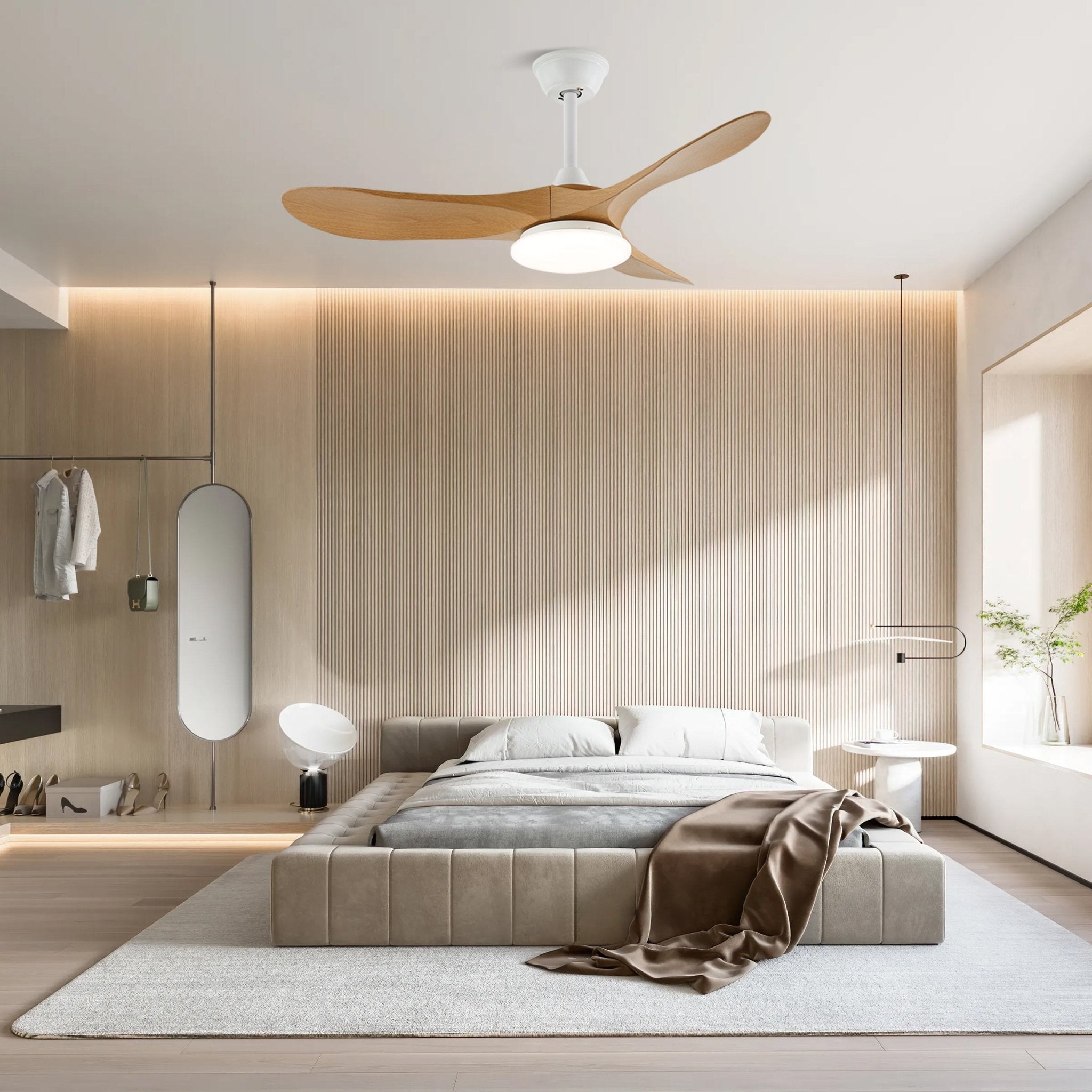 Curved Wood Fan Light