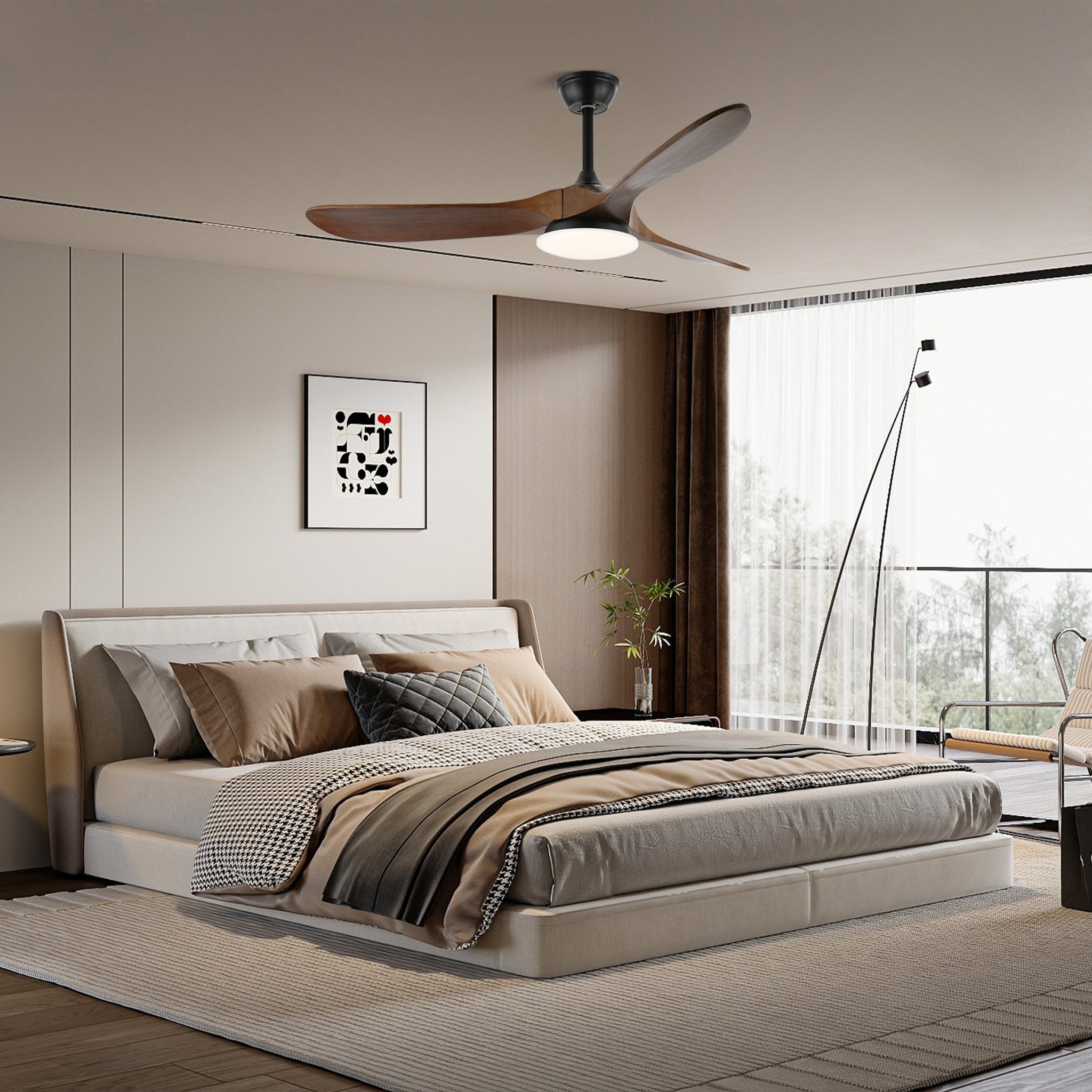 Curved Wood Fan Light