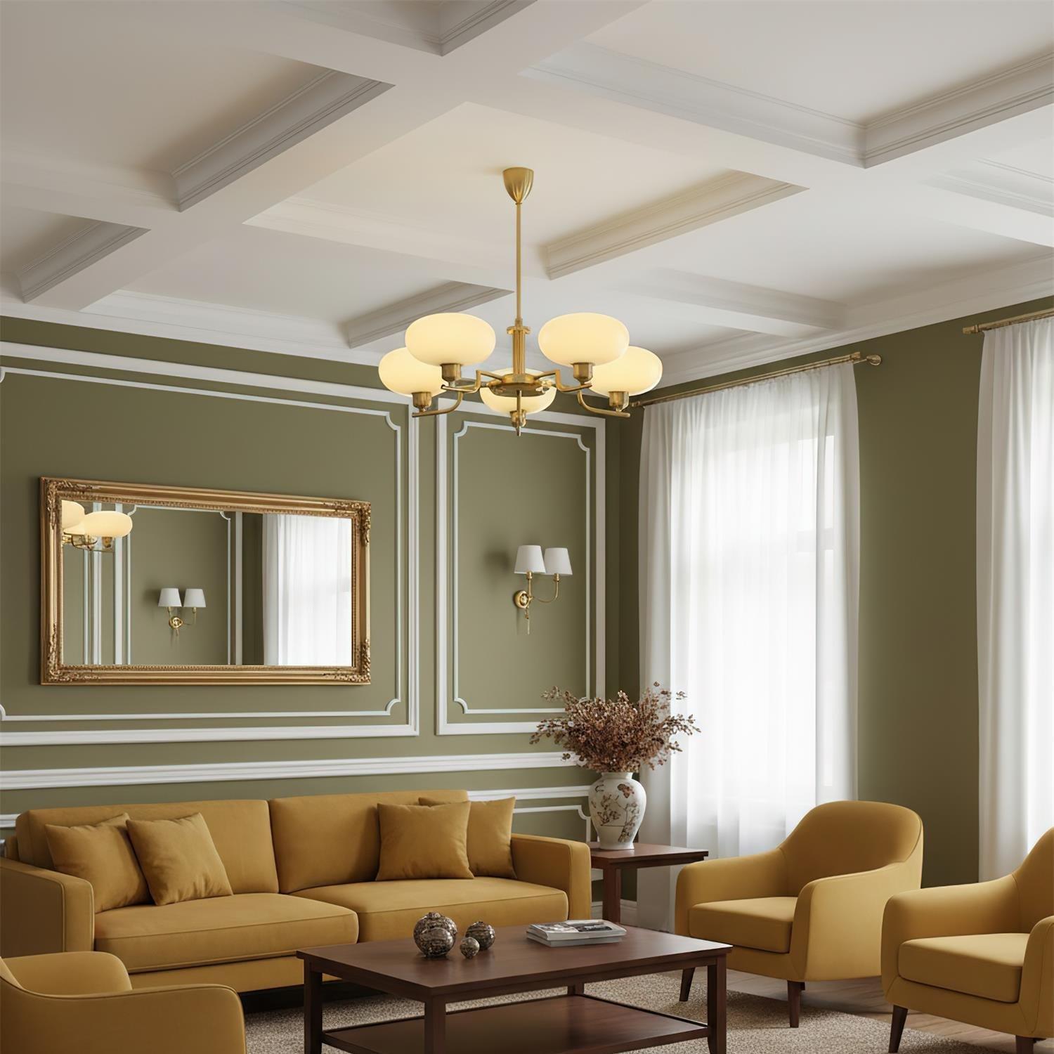 Multi-Arm Glass Chandelier