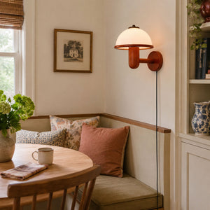 Mushroom Oak Wall Lamp