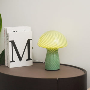 Ribbed Glass Mushroom Lamp