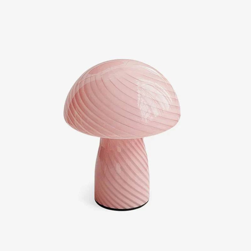 Ribbed Glass Mushroom Lamp