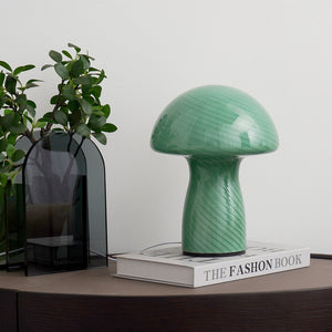 Ribbed Glass Mushroom Lamp