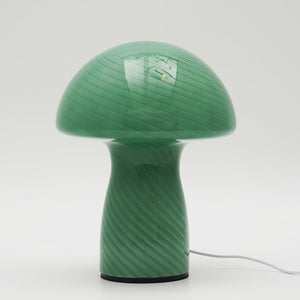 Ribbed Glass Mushroom Lamp
