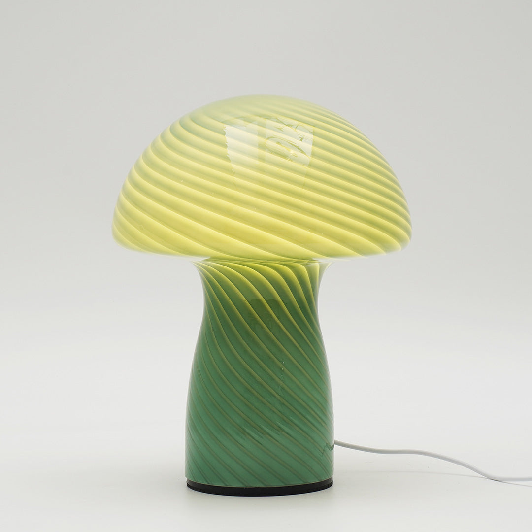 Ribbed Glass Mushroom Lamp
