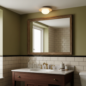 Travertine Halo Flush Mount