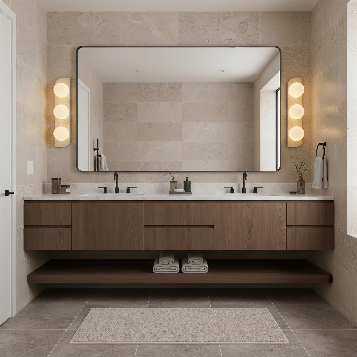 Travertine Globe Wall Sconce