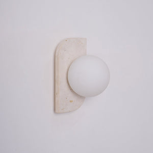 Travertine Globe Wall Sconce