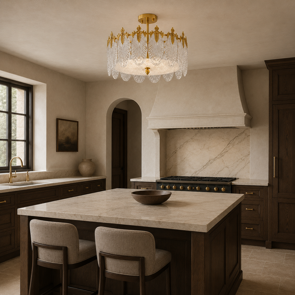 Textured Glass Chandelier
