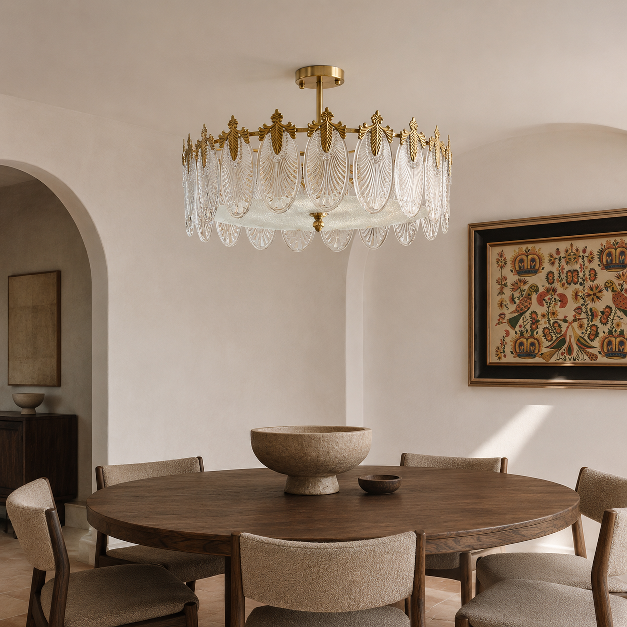 Textured Glass Chandelier