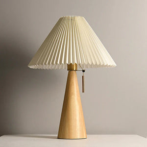 Pleated Wood Table Lamp