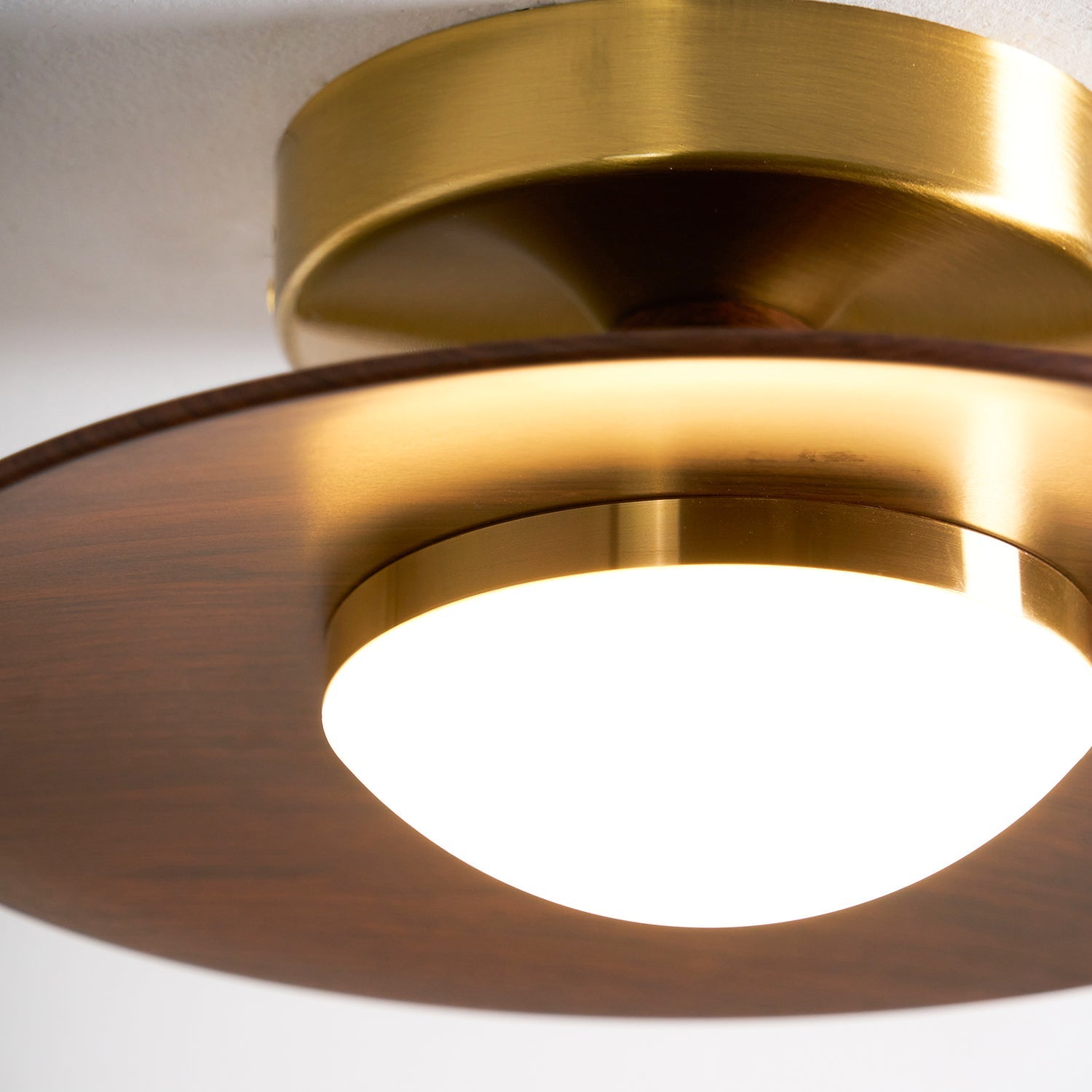 Walnut Disc Ceiling Light
