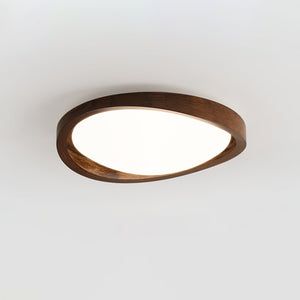 Walnut Halo Flush Light