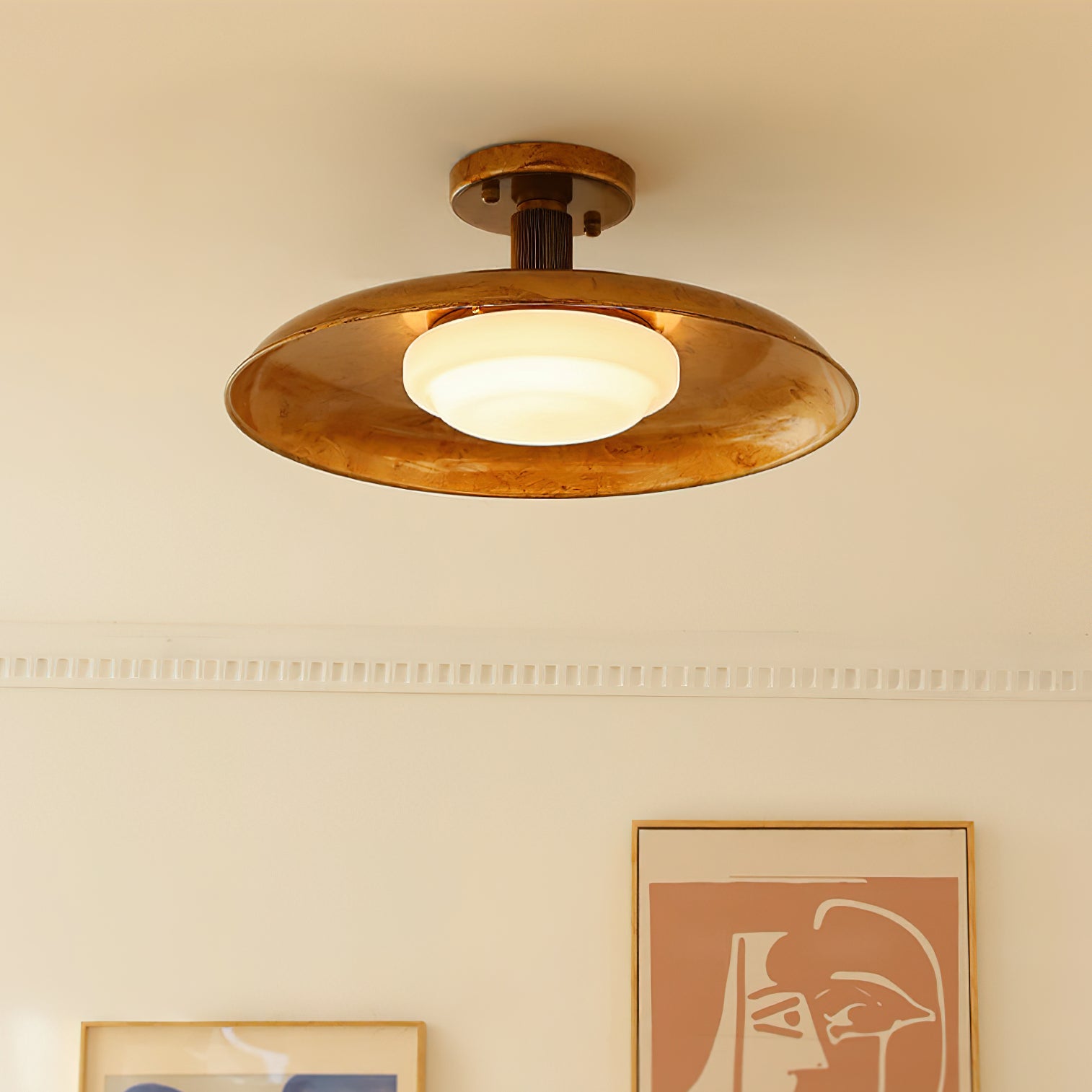 Amber Halo Flush Light