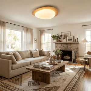 Pebble Wood Flush Light
