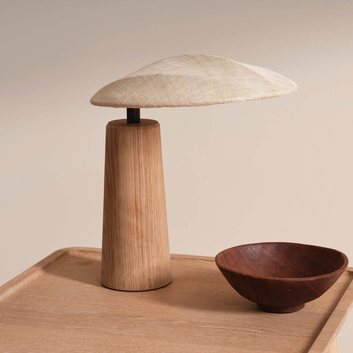 Sculpted Wood Table Lamp