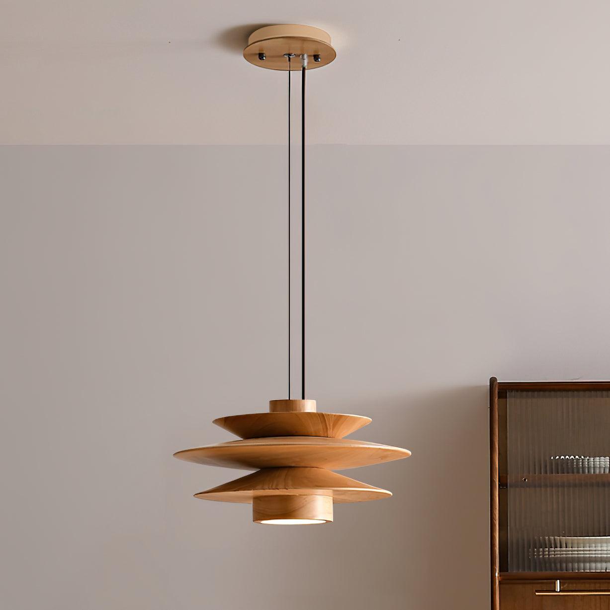 Tiered Wood Pendant