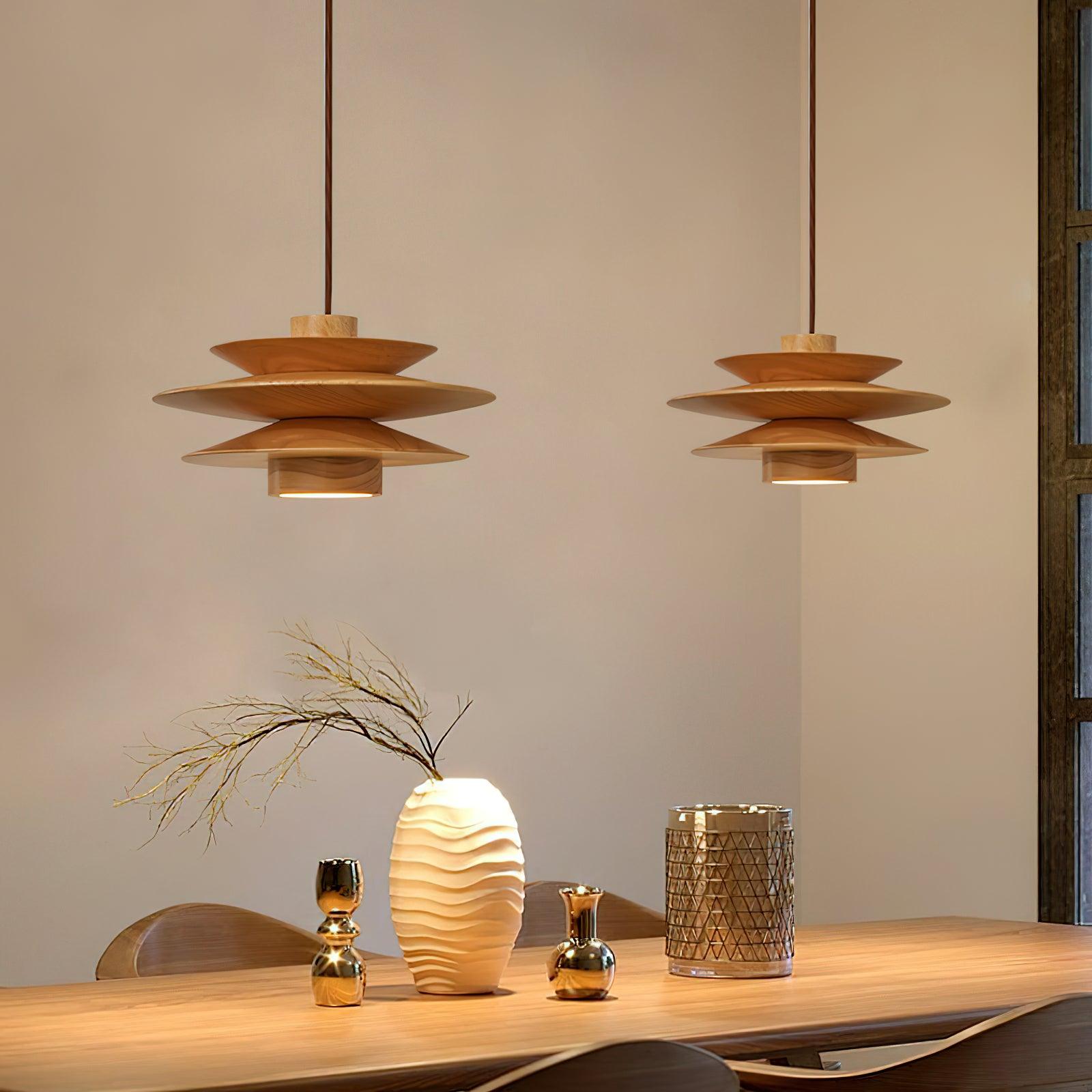 Tiered Wood Pendant