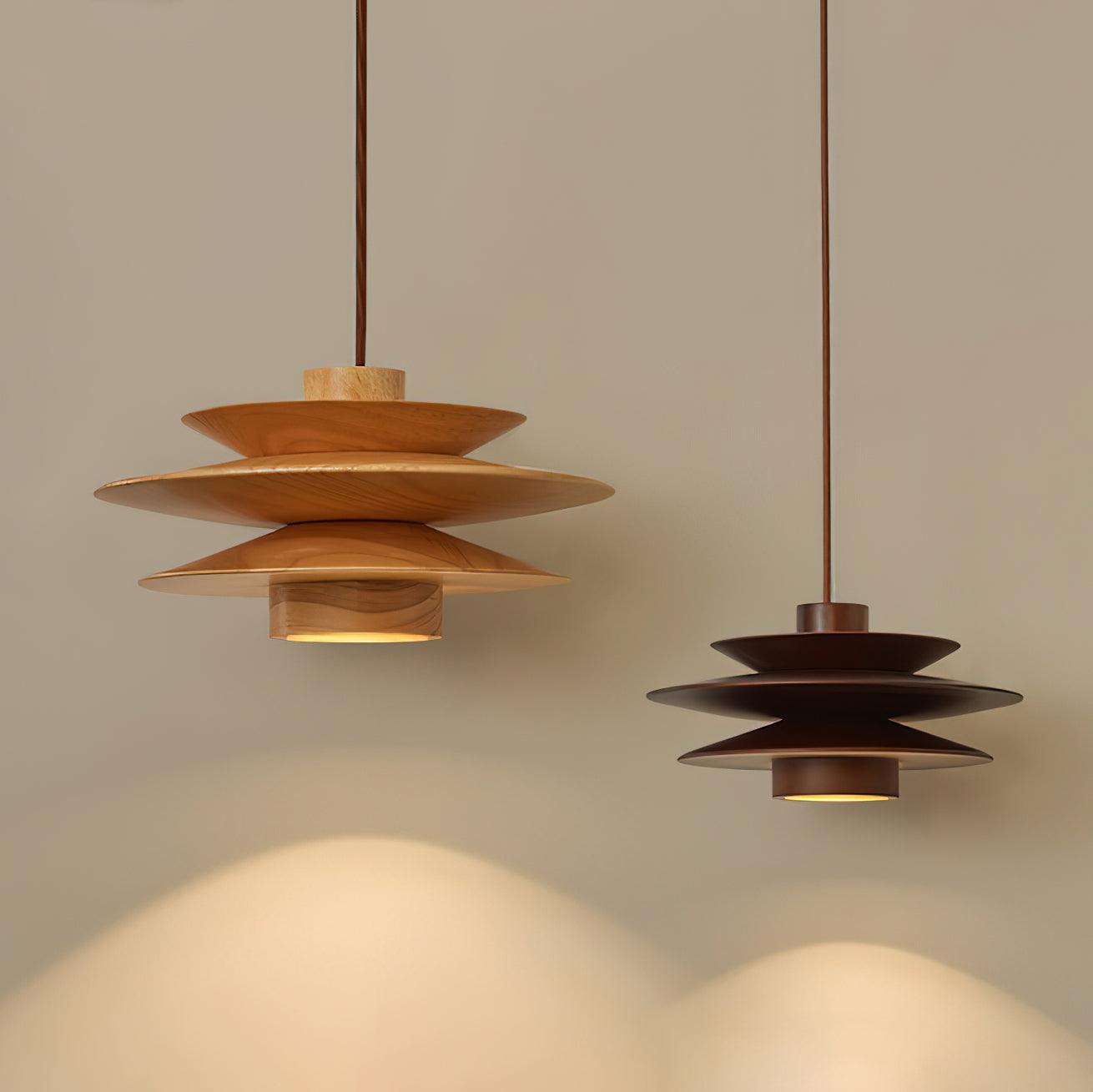 Tiered Wood Pendant