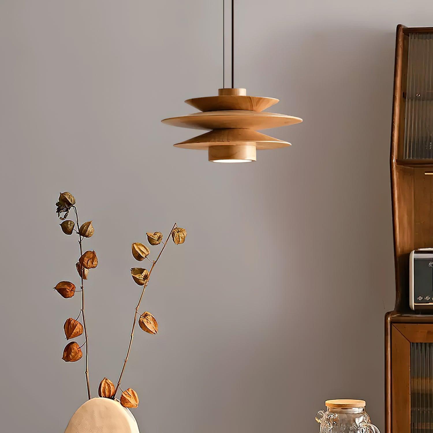 Tiered Wood Pendant