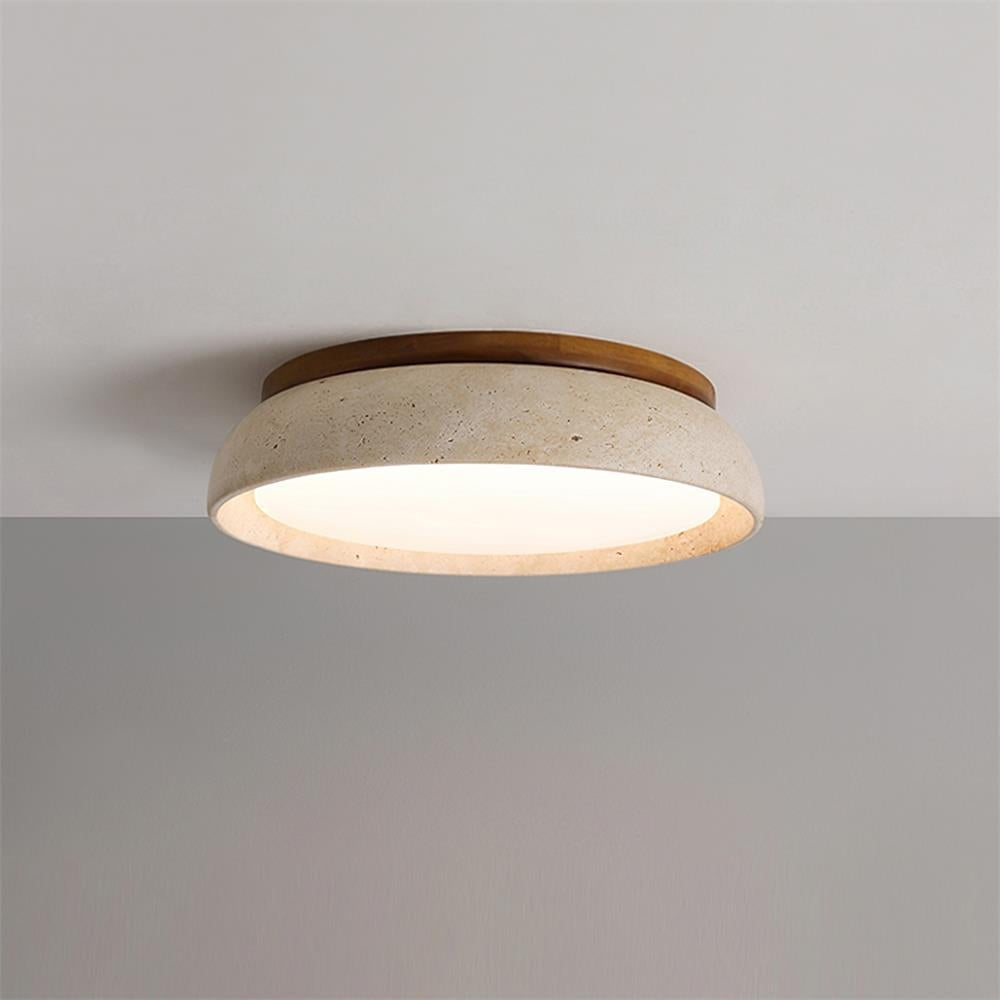 Velora Stone Ceiling Light - Walnut Color & Beige