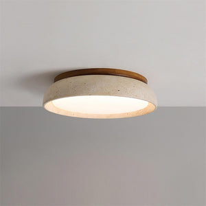 Velora Stone Ceiling Light - Walnut Color & Beige