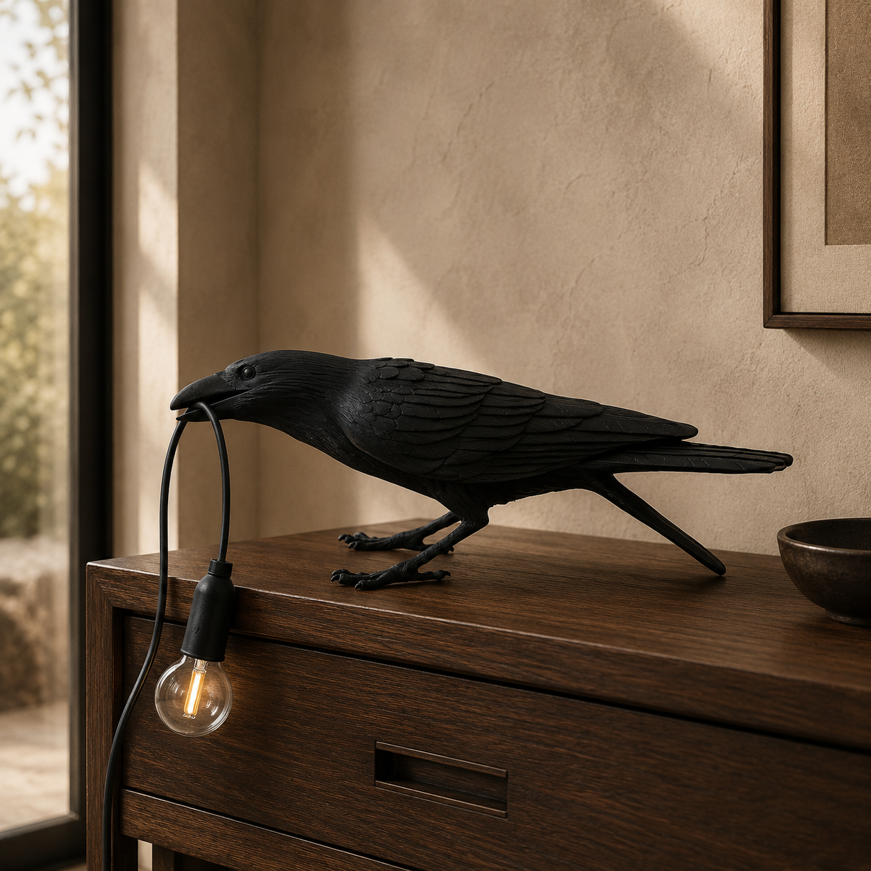 Raven Sculpture Lamp