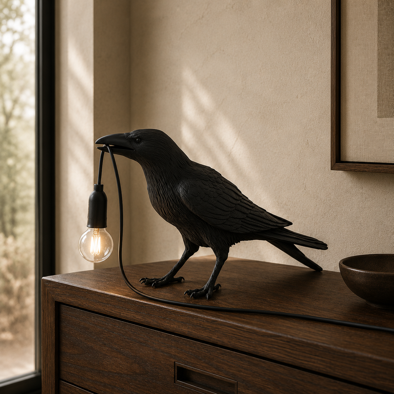 Raven Sculpture Lamp