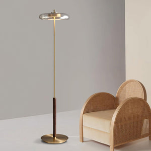 Amber Brass Floor Lamp