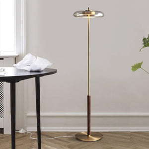 Amber Brass Floor Lamp