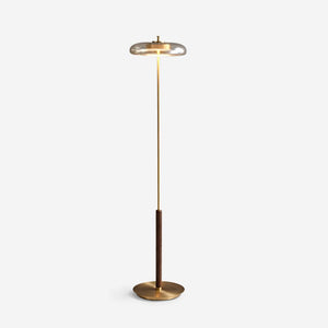 Amber Brass Floor Lamp