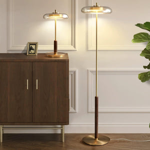 Amber Brass Floor Lamp