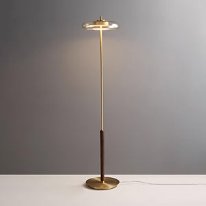 Amber Brass Floor Lamp