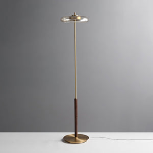 Amber Brass Floor Lamp