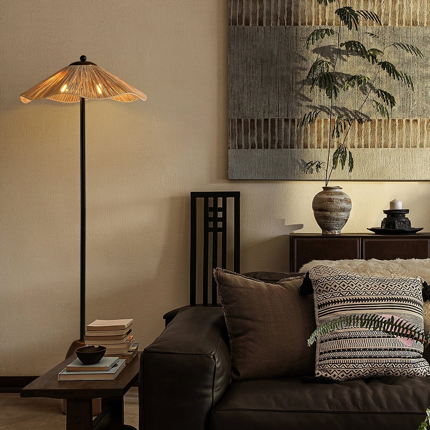 Raffia Bloom Floor Lamp
