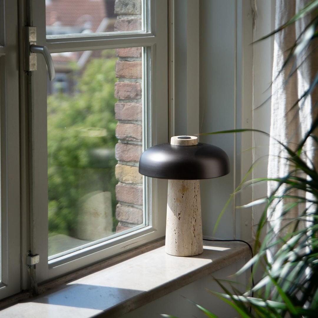 Travertine Mushroom Lamp