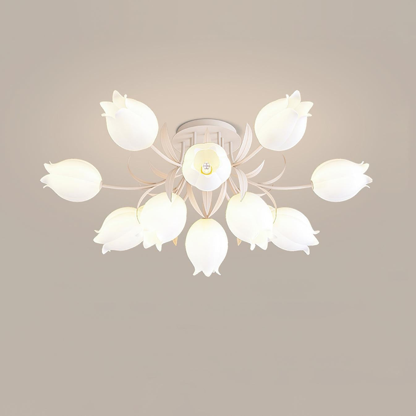 Velora Multi-Head Ceiling Light - White & Acrylic Lampshade