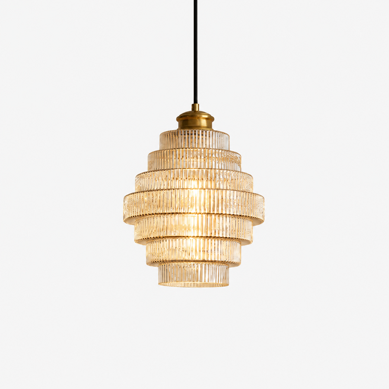Tiered Ribbed Pendant