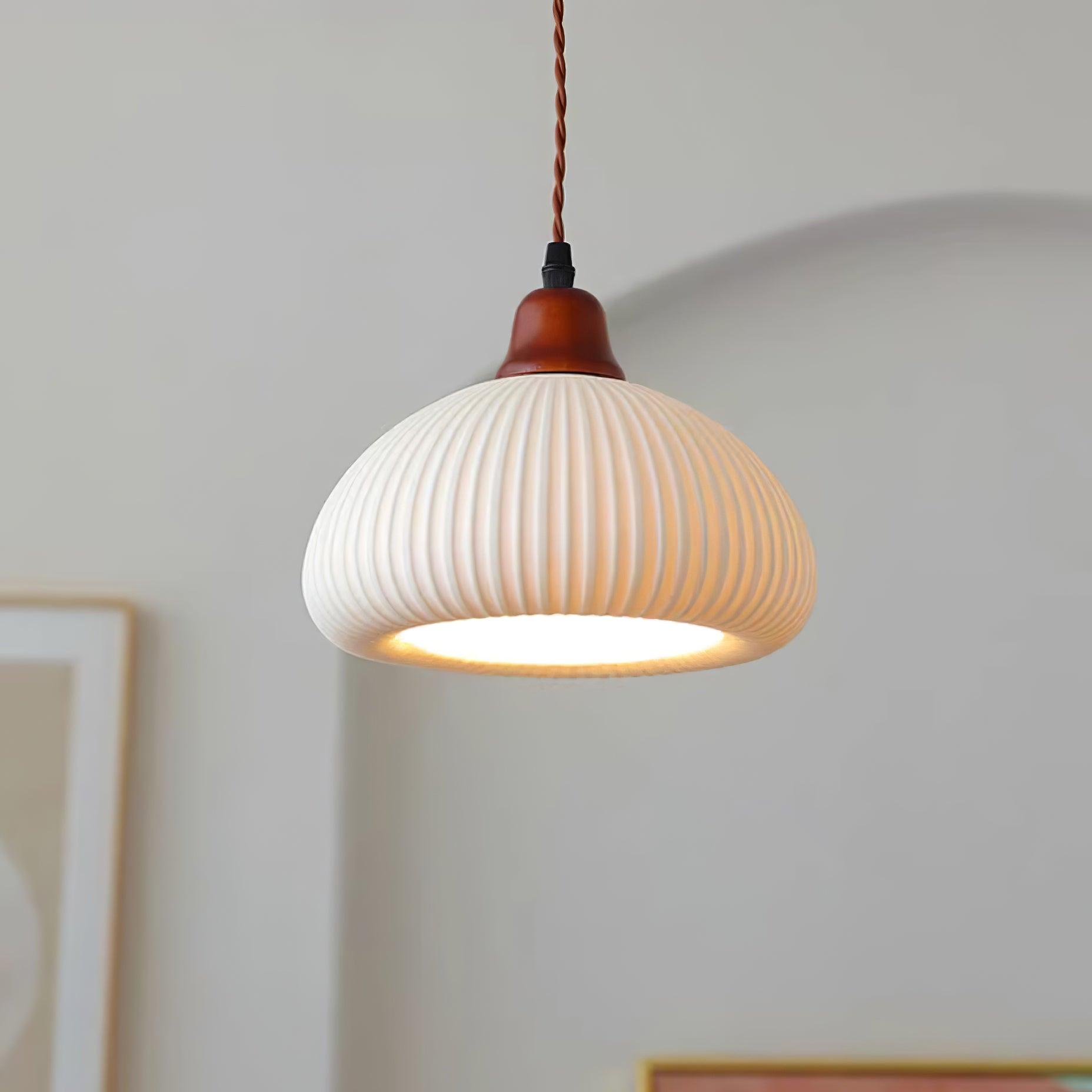 Fluted Ceramic Pendant