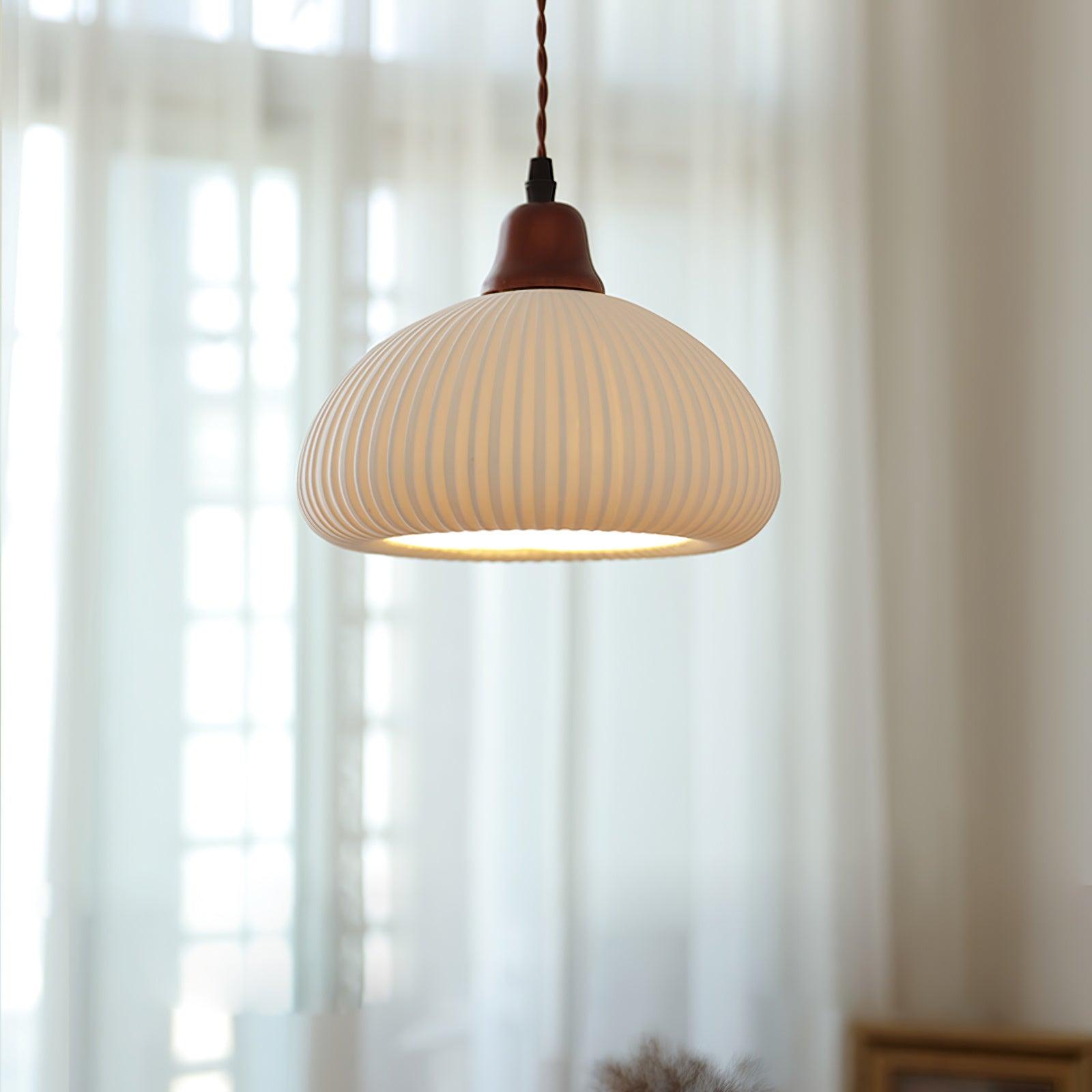 Fluted Ceramic Pendant