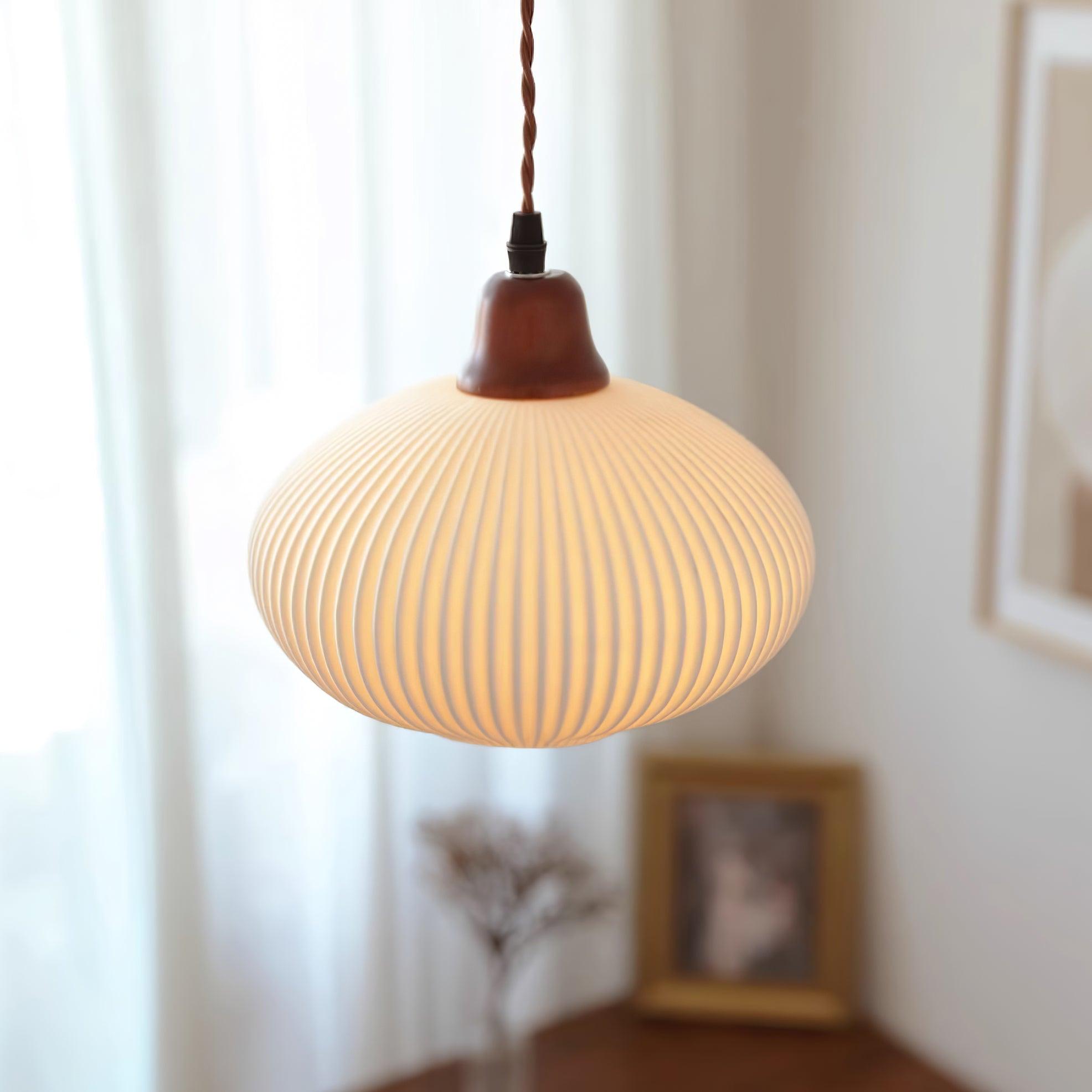 Fluted Ceramic Pendant