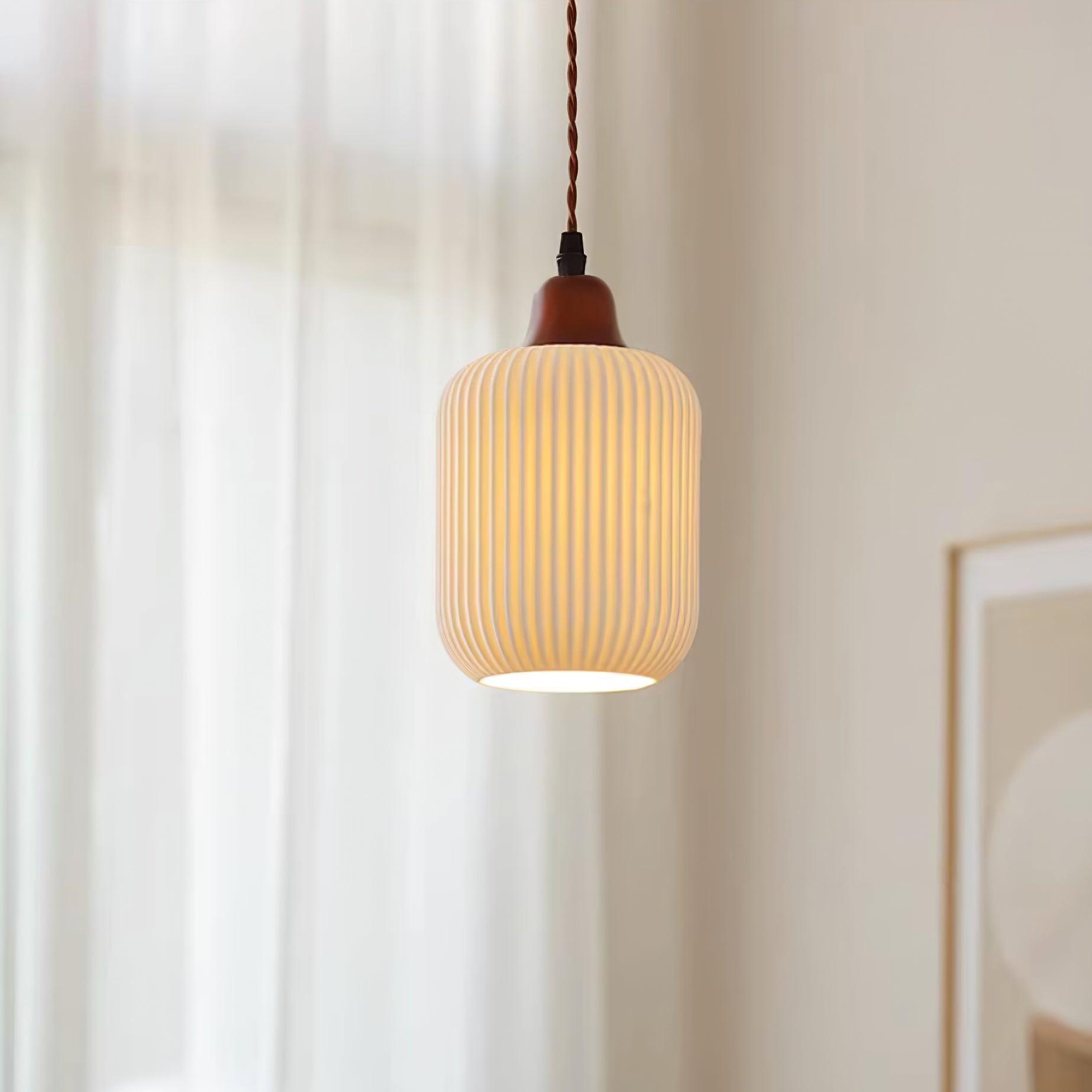 Fluted Ceramic Pendant
