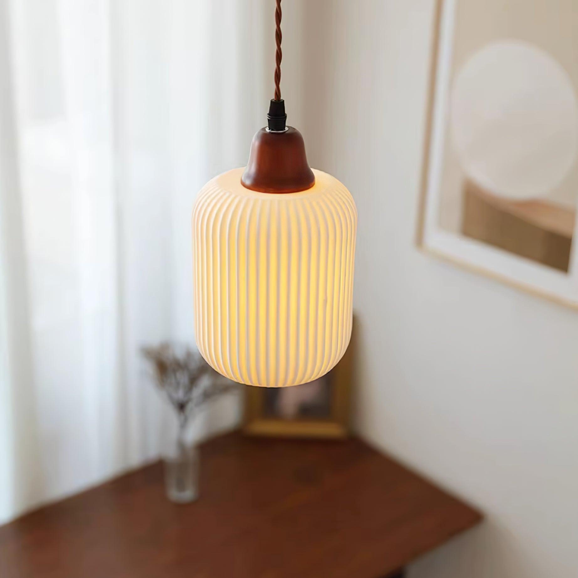 Fluted Ceramic Pendant