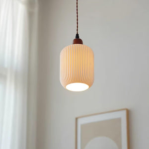 Fluted Ceramic Pendant