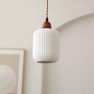 Fluted Ceramic Pendant