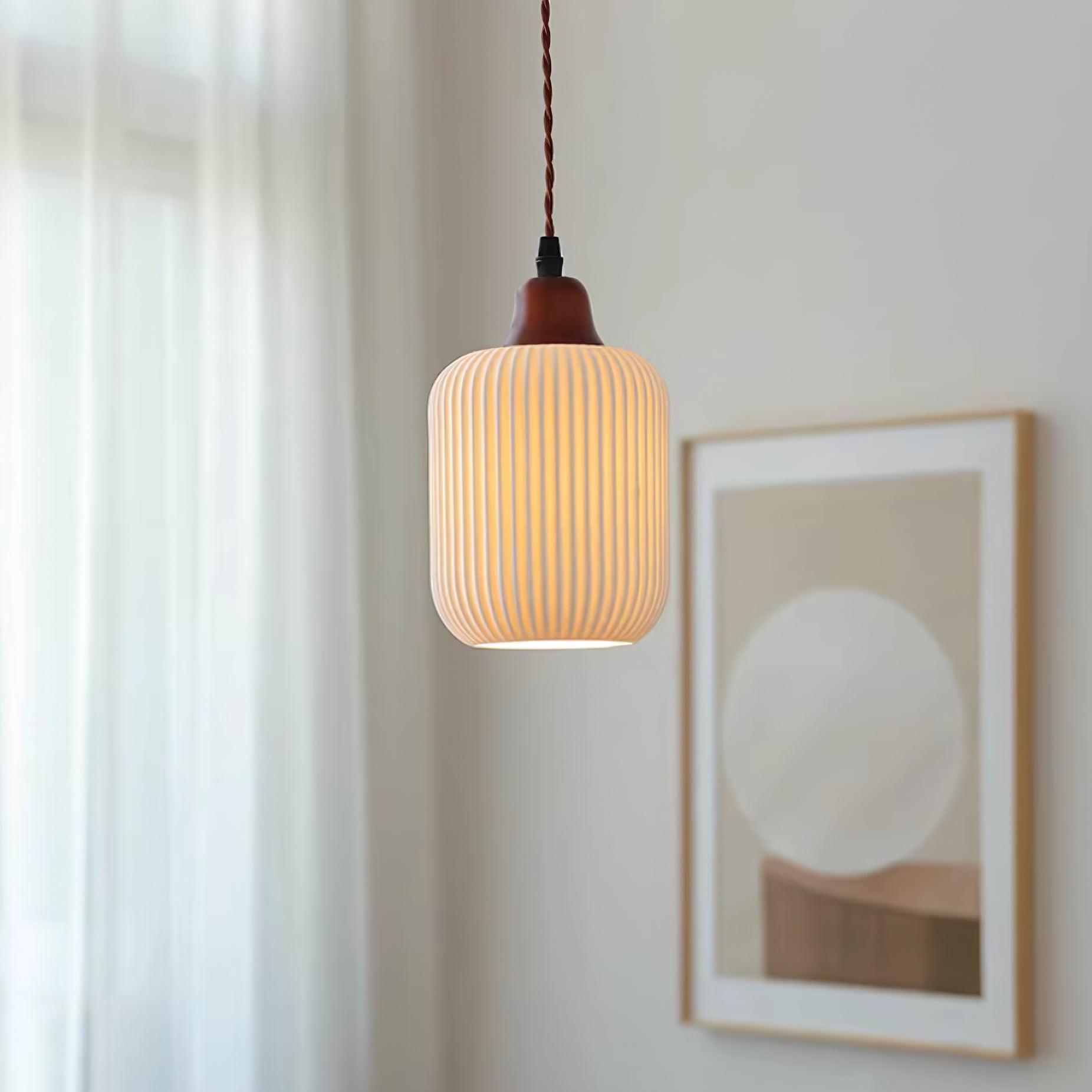Fluted Ceramic Pendant